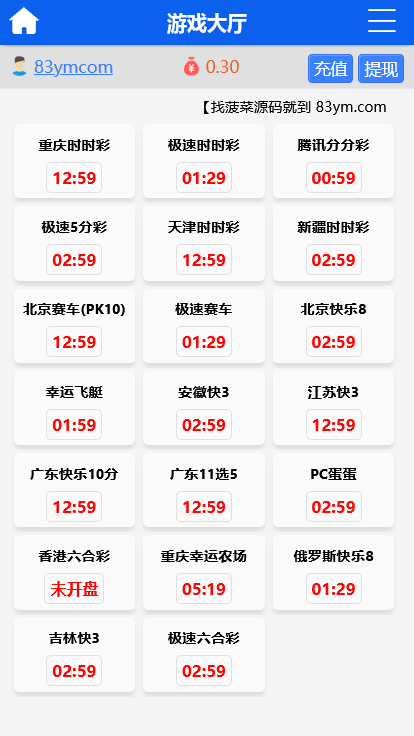 天恒彩天堂久赢娱乐彩票网源码/时时彩平台AB盘/预设开奖/双端支持