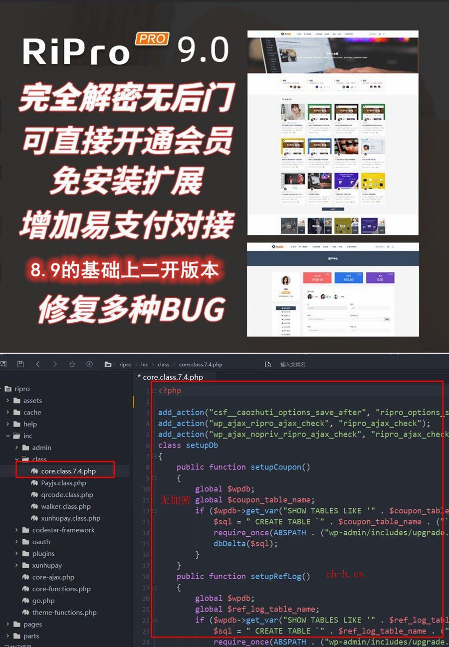 日主题Ripro9.0修正升级版+WordPress主题两款美化包+稀有插件/全解密无后门
