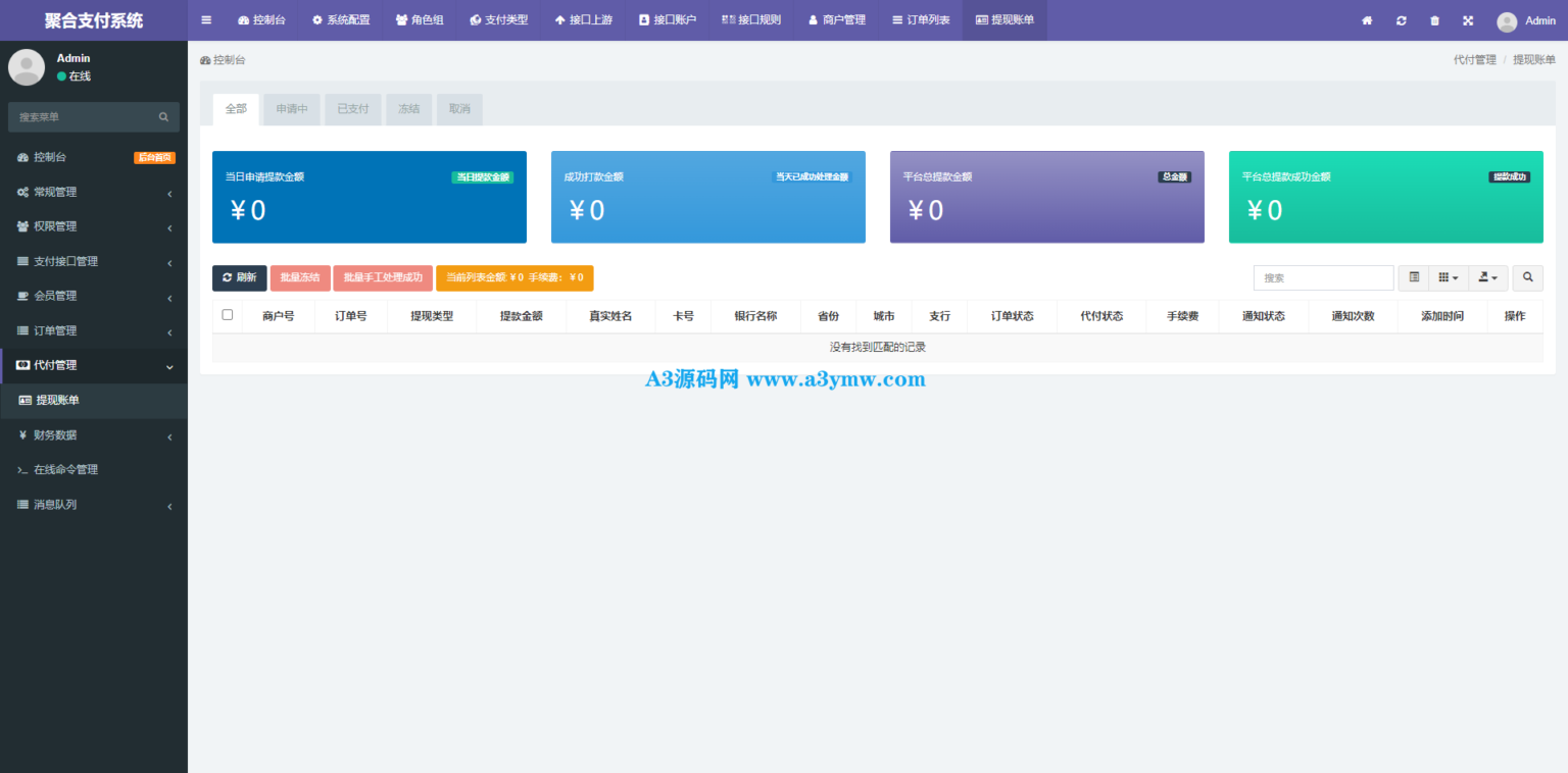 全开源聚合支付系统/四方支付/代付系统/前后端分离/带部署教程文档