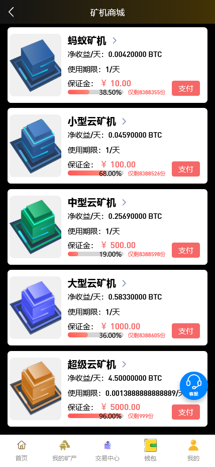 完整版百盟BTC算力矿机系统合约挖矿+ETH/BTC矿池+虚拟币交易平台